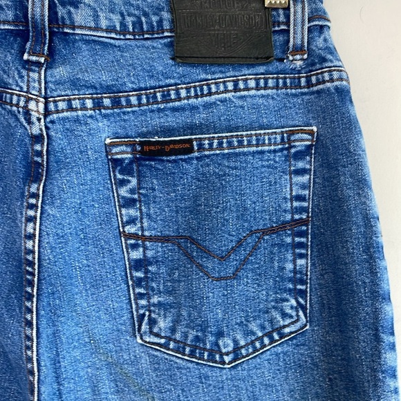 Vintage Harley-Davidson Y2K Straight Leg Jeans Blue Medium Wash Rigid 12 Long - Picture 7 of 13